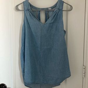 Light wash denim tank